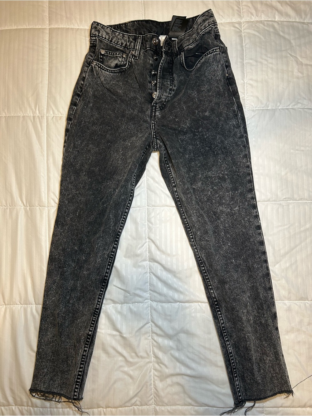 H&M Black Acid-Wash High-Rise Women’s Jeans